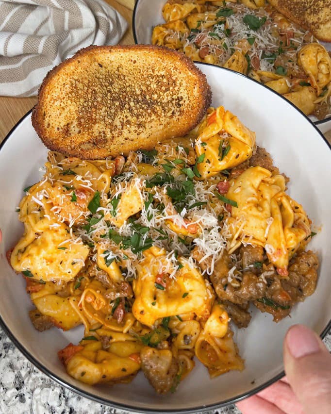 One Pan Sausage & Cheese Tortellini recipe