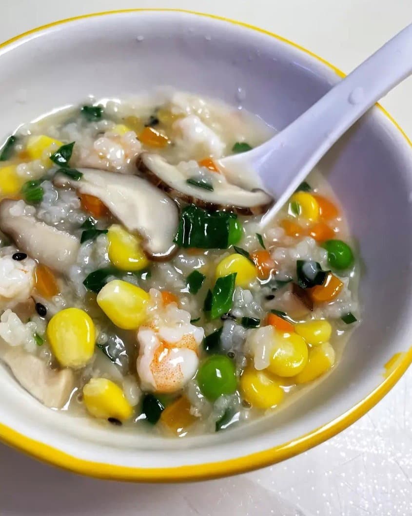 Shrimp Vegetable Congee (Picky Eater Friendly) recipe