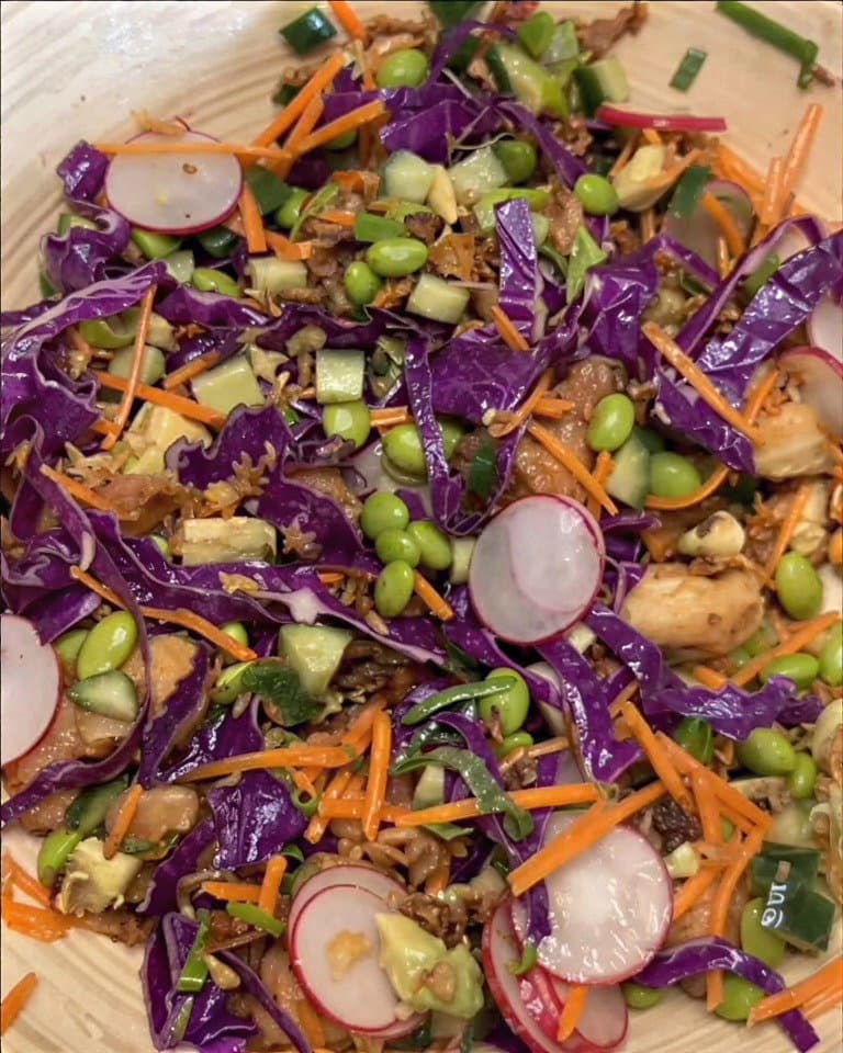 Yuzu Crispy Rice Chicken Salad recipe