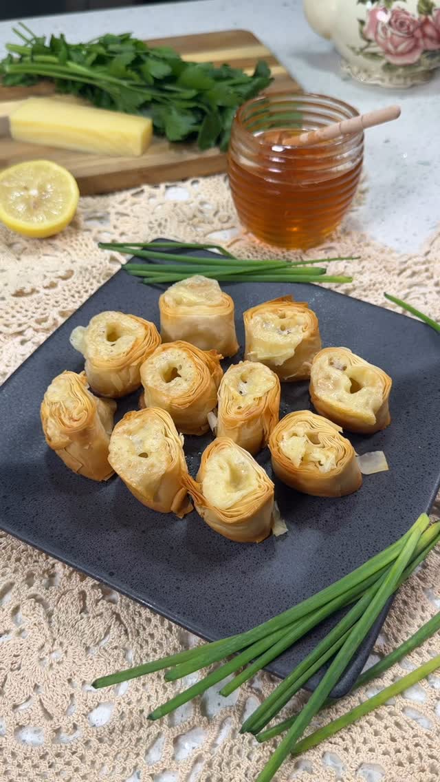Cheesy Honey Phyllo Bites recipe