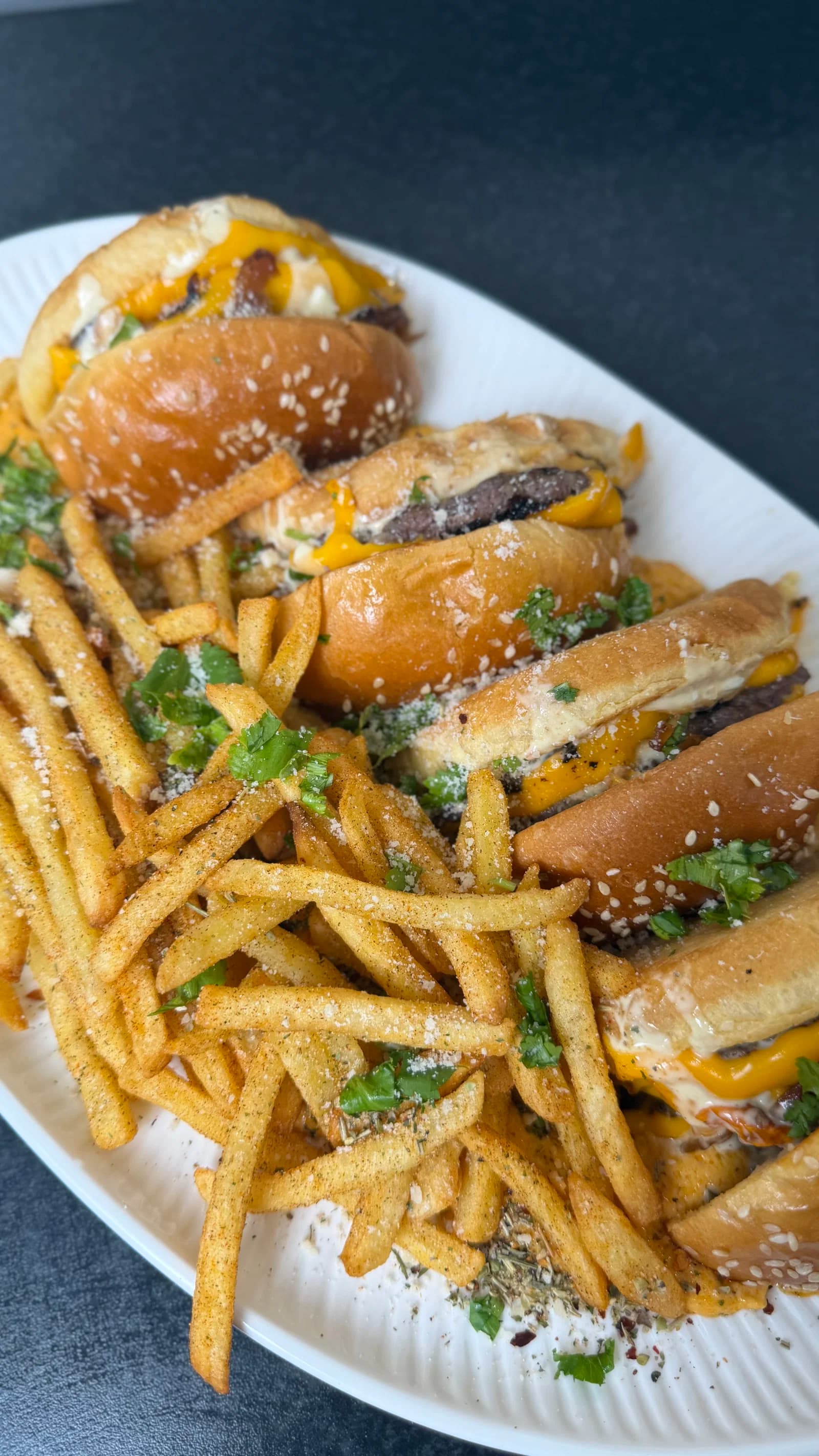 Parmesan Double Burgers in Creamy Sauce with Chips recipe