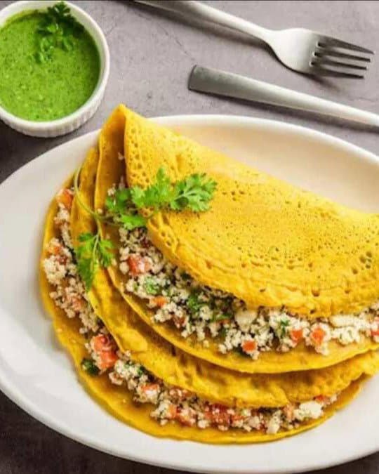 High-Protein Moong Dal Chilla with Paneer Filling recipe