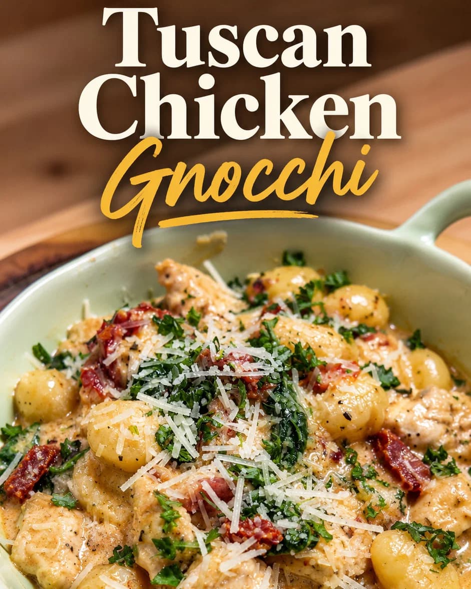 One-Pan Creamy Tuscan Chicken Gnocchi with Bacon recipe