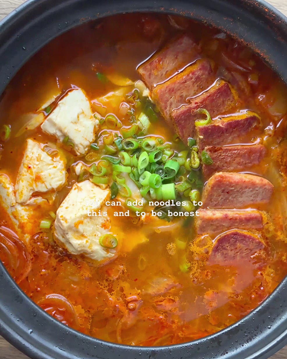Kimchi Jjigae with Tofu and Spam recipe