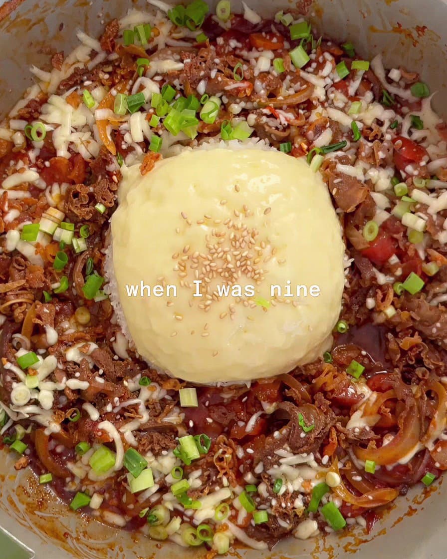Gochujang Tomato Beef Cheesy Rice recipe