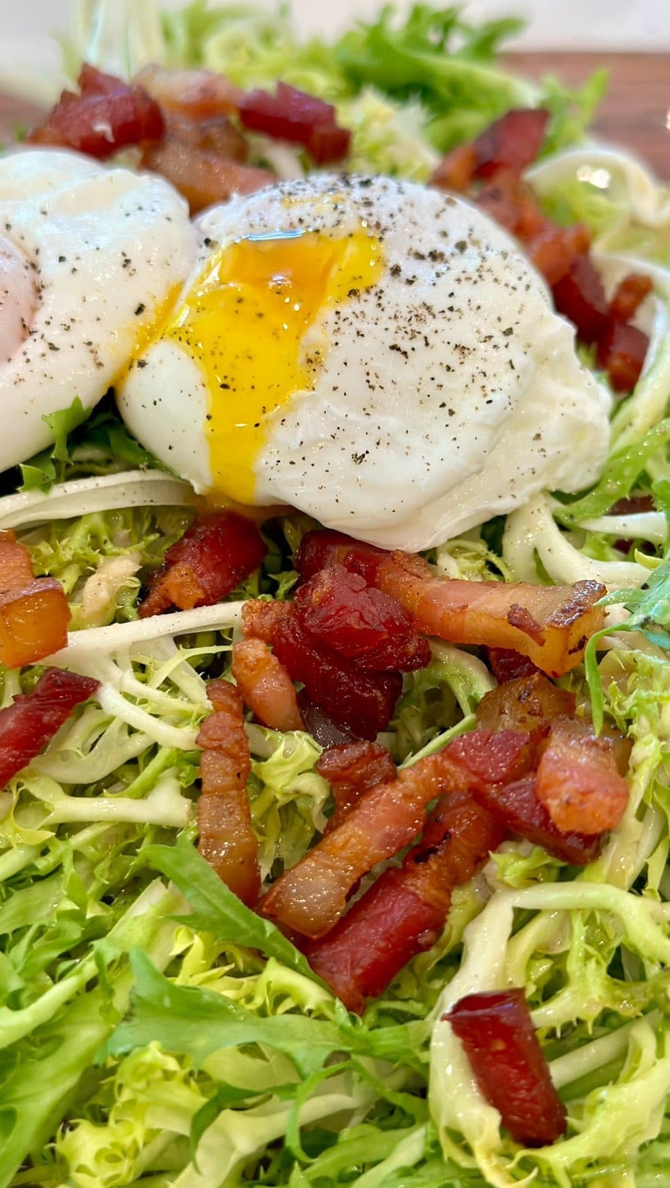 Frisée Salad with Lardon and Poached Egg recipe