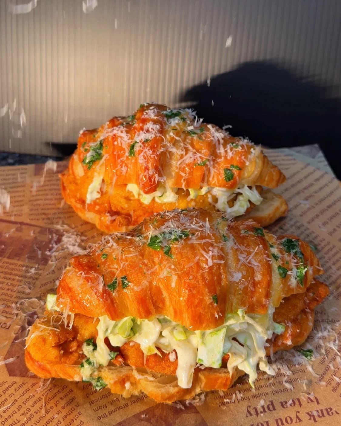 Crispy Chicken Caesar Croissant Sandwiches recipe