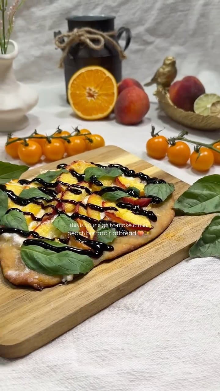 Peach and Burrata Flatbreads recipe