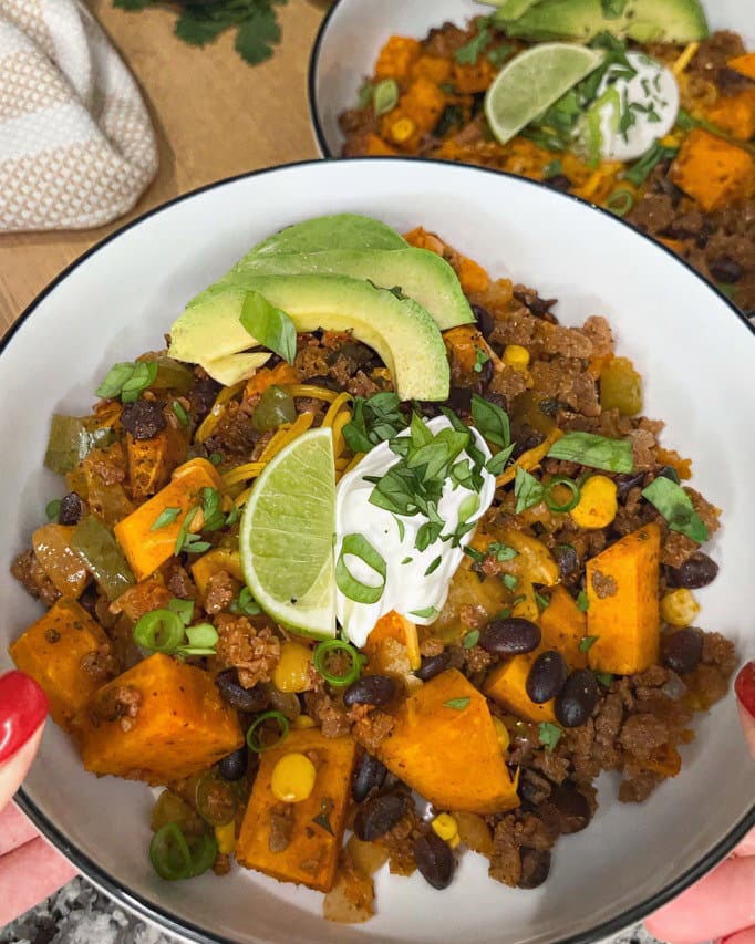 Sweet Potato and Ground Beef Taco Skillet recipe