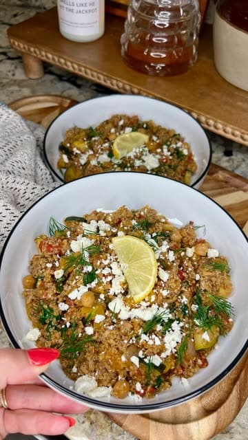 Mediterranean Quinoa Ground Turkey Skillet recipe