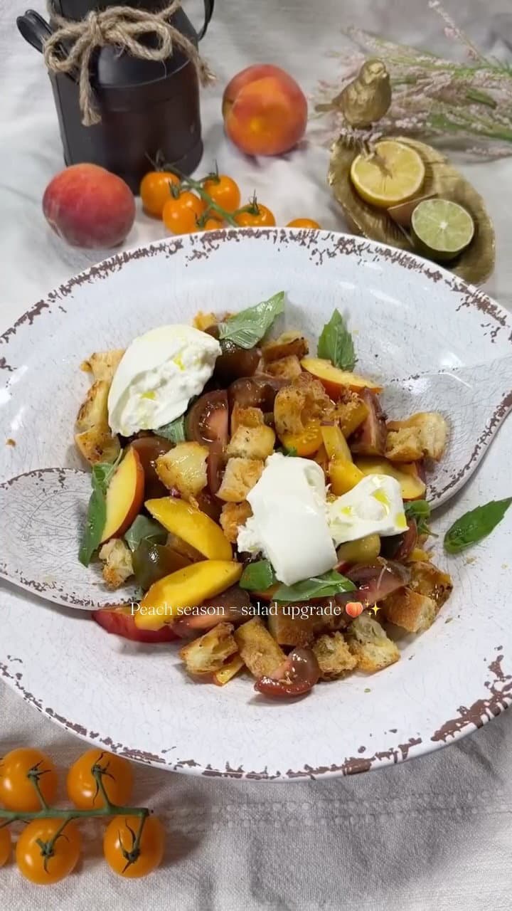 Peach Panzanella Salad recipe