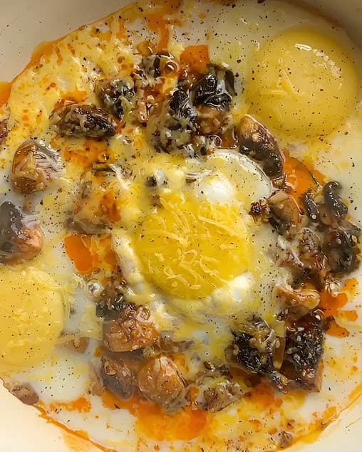 Chilli Mushroom Eggs recipe