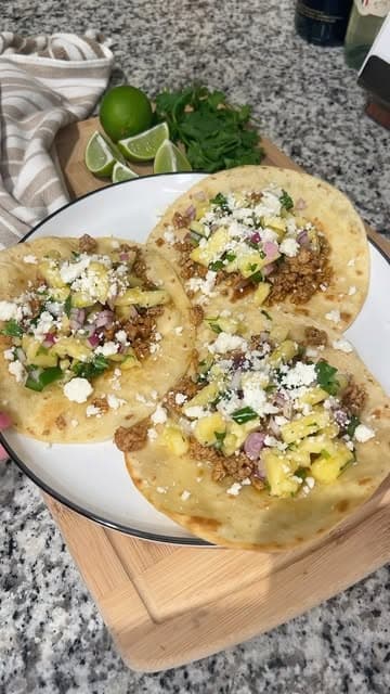 Ground Pork Tacos with Pineapple Jalapeño Salsa recipe