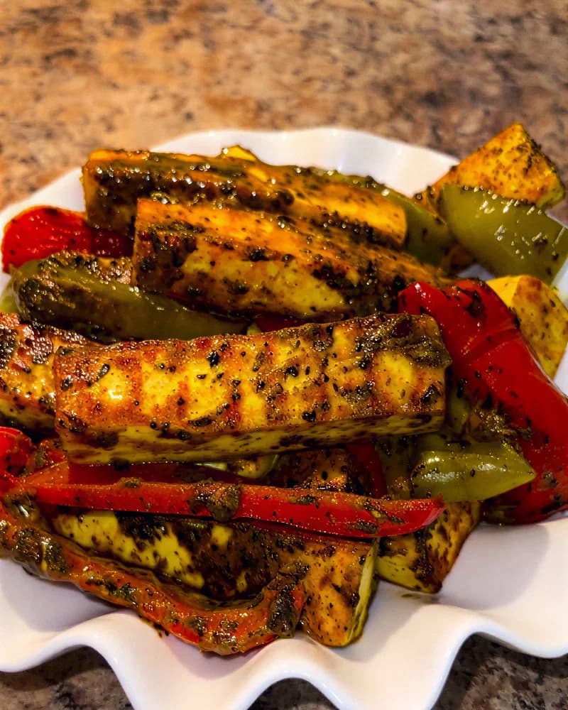 Grilled Paneer with Peppers recipe