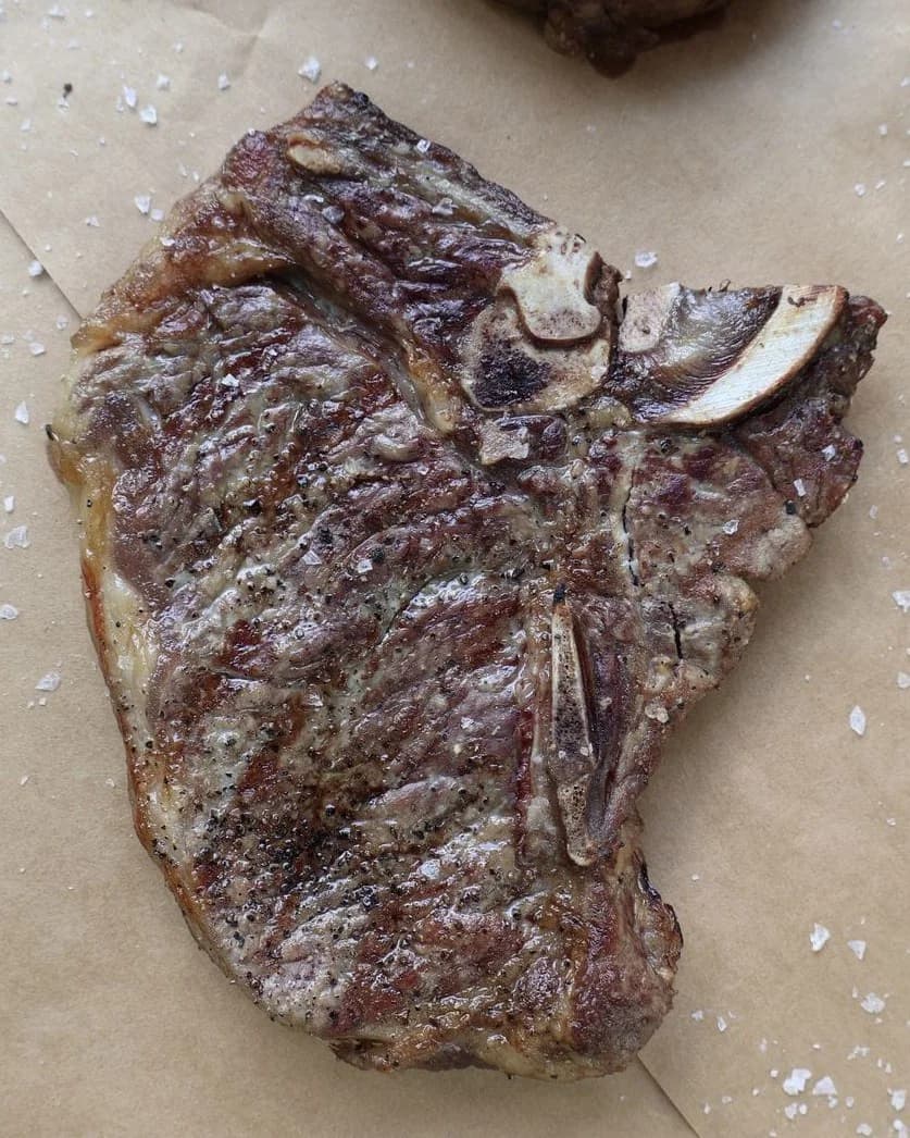 Grilled or Cast Iron T-Bone Steak with Salt & Pepper recipe