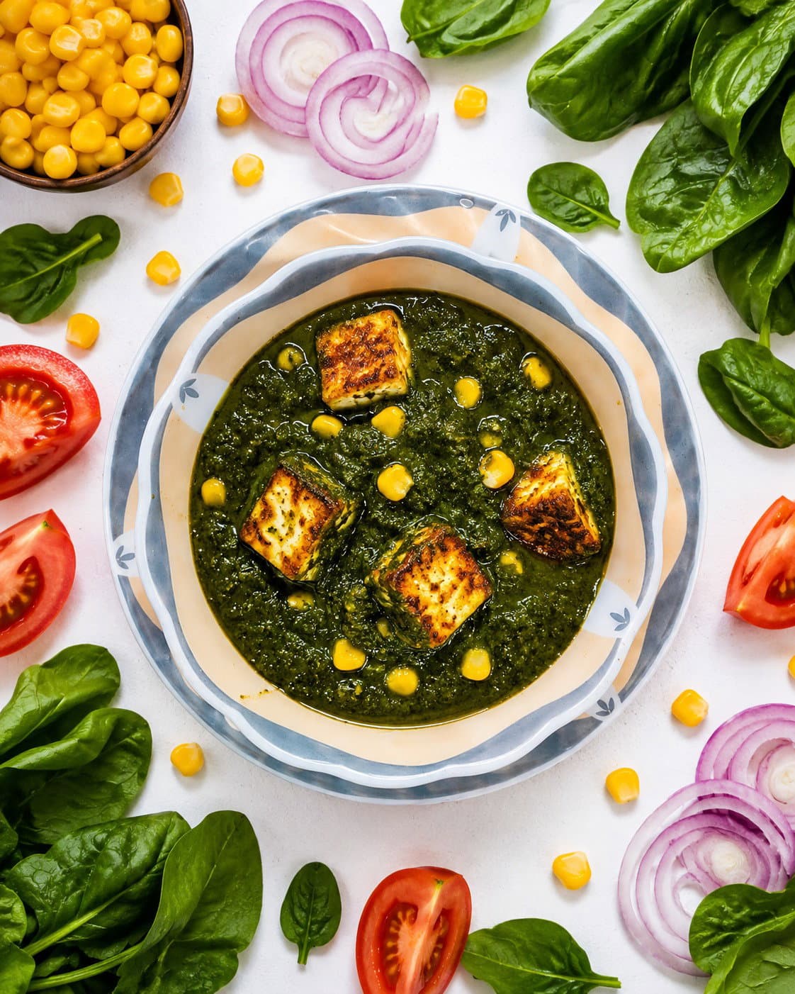 Palak Paneer Corn recipe
