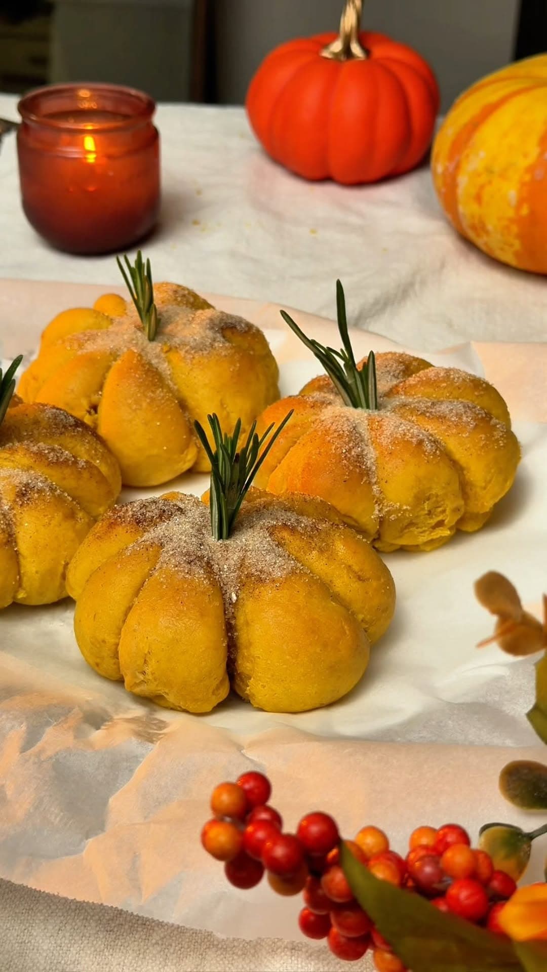 Soft and Fluffy Pumpkin Bread Rolls recipe
