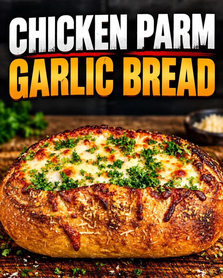 Chicken Parm Stuffed Garlic Bread recipe