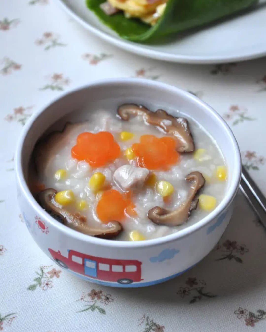 Corn Carrot Mushroom Congee recipe