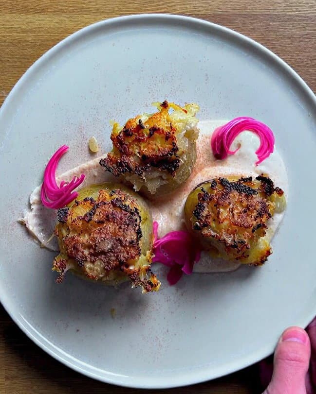 Stuffed Onions with Smoked Sauce Soubise recipe