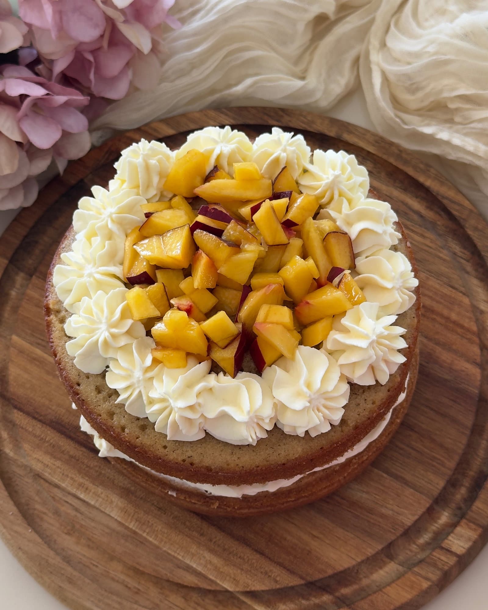 Mini Peach-Almond Layer Cake recipe