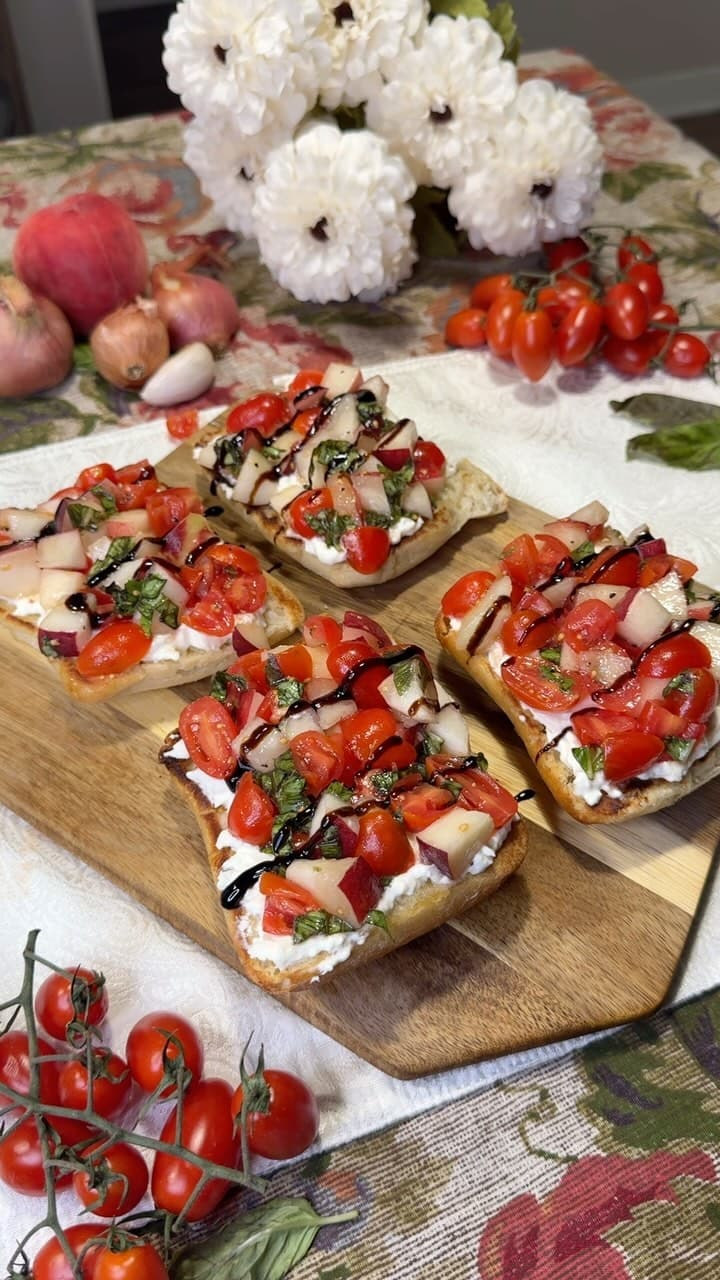 Peach Tomato Bruschetta recipe