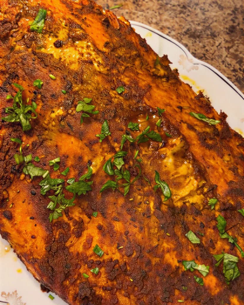 Roasted Salmon with Herbs and Spices recipe