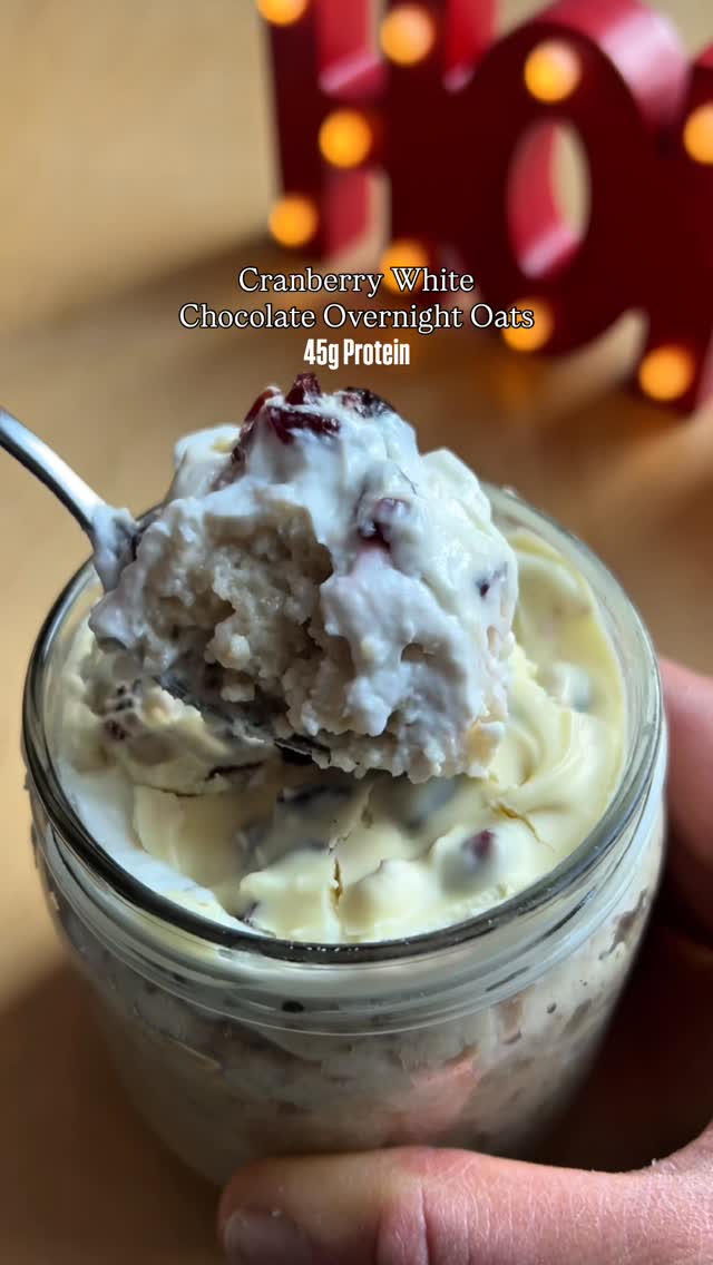 White Chocolate and Cranberry Overnight Oats recipe