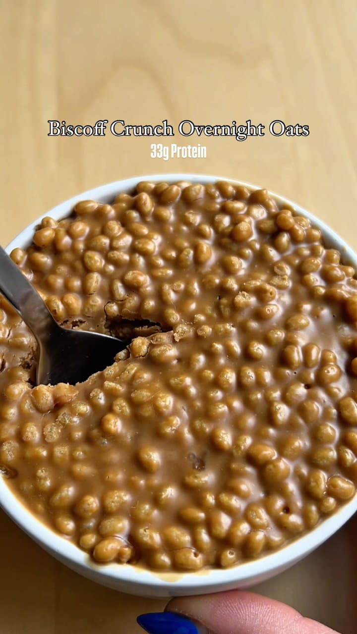 Biscoff Overnight Protein Oats recipe