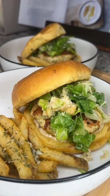 Juicy Chicken Caesar Burgers recipe