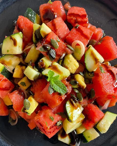 Watermelon Cucumber Avocado Salad recipe
