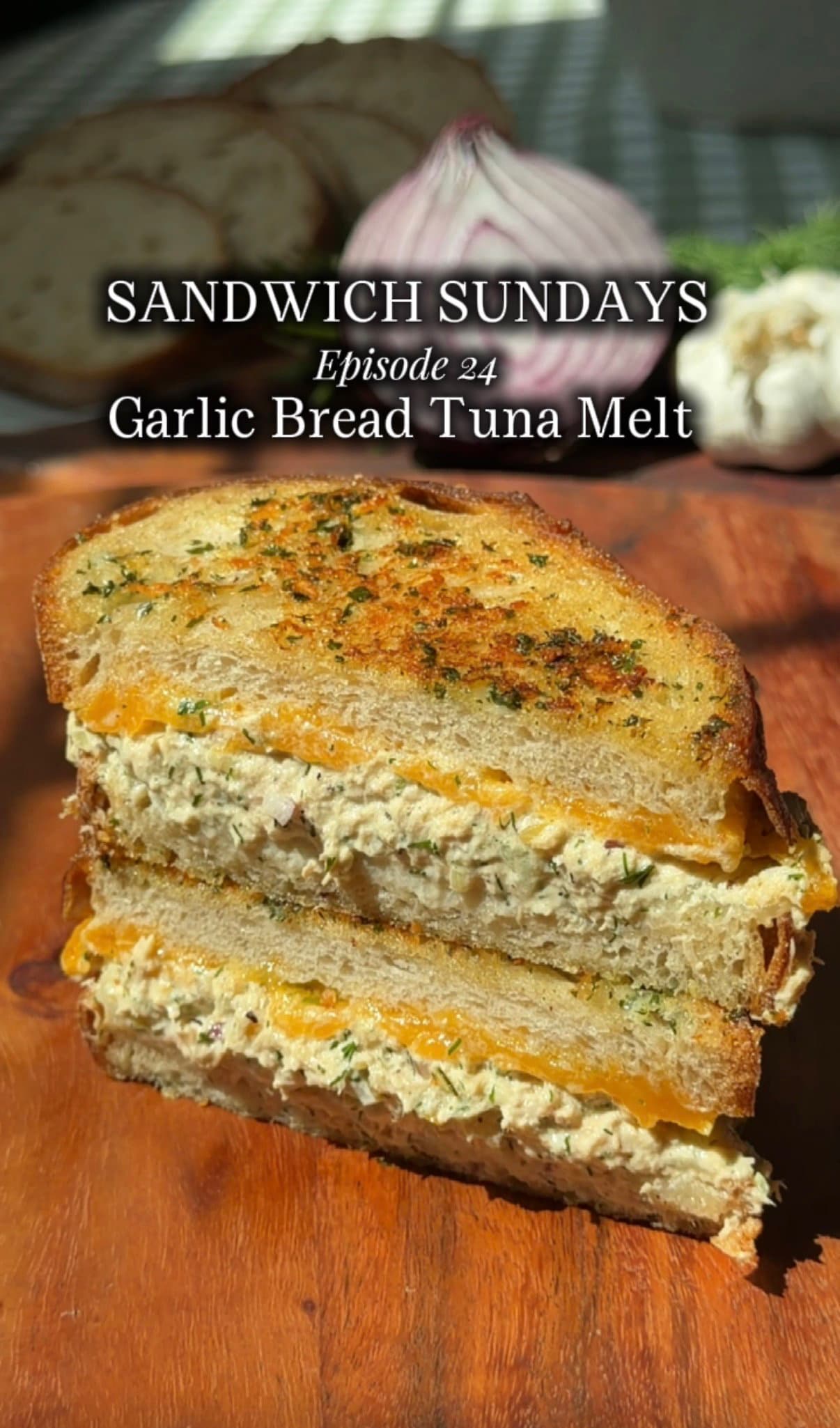 Garlic Bread Tuna Melt recipe