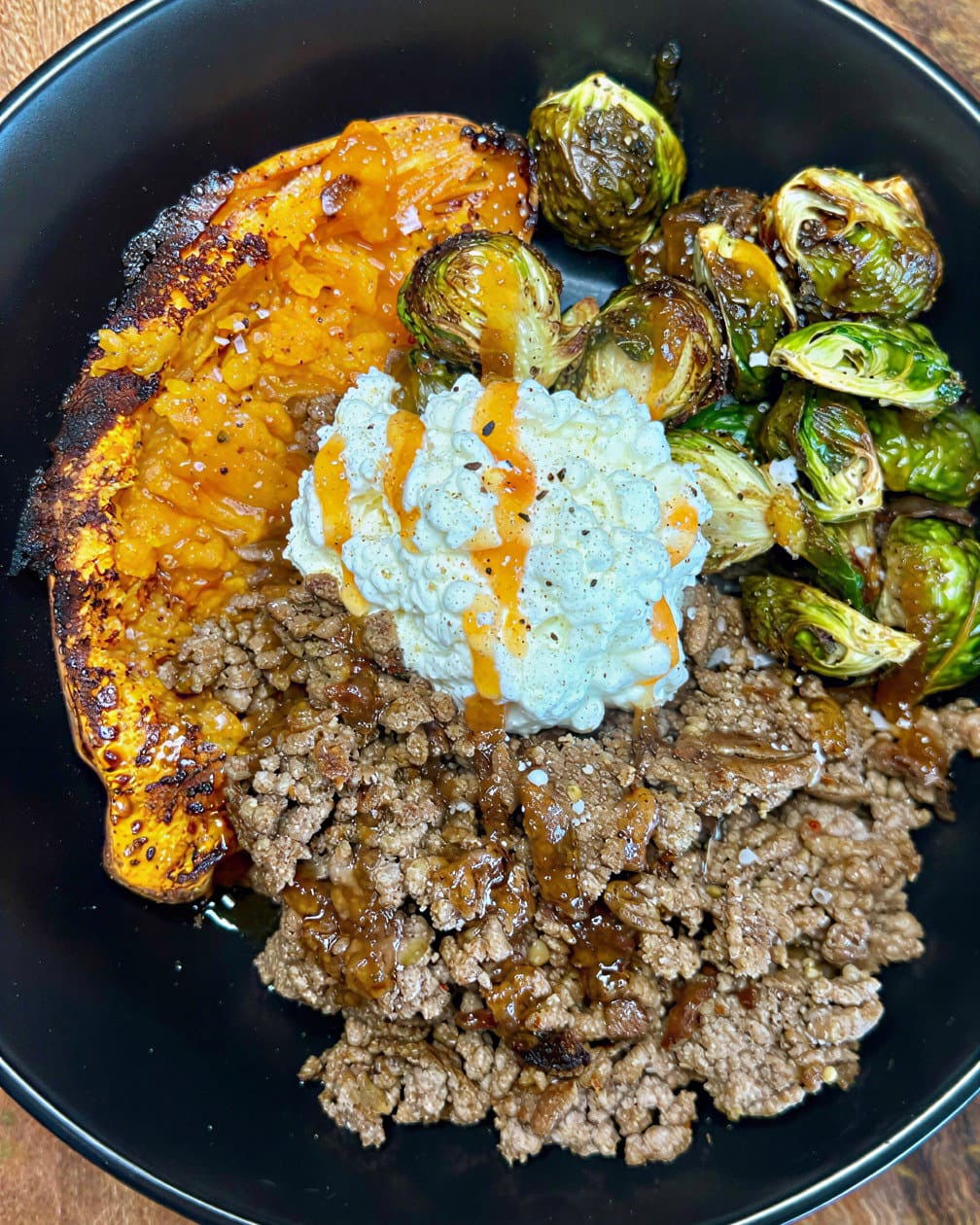 Hot Honey Beef & Sweet Potato Bowl recipe