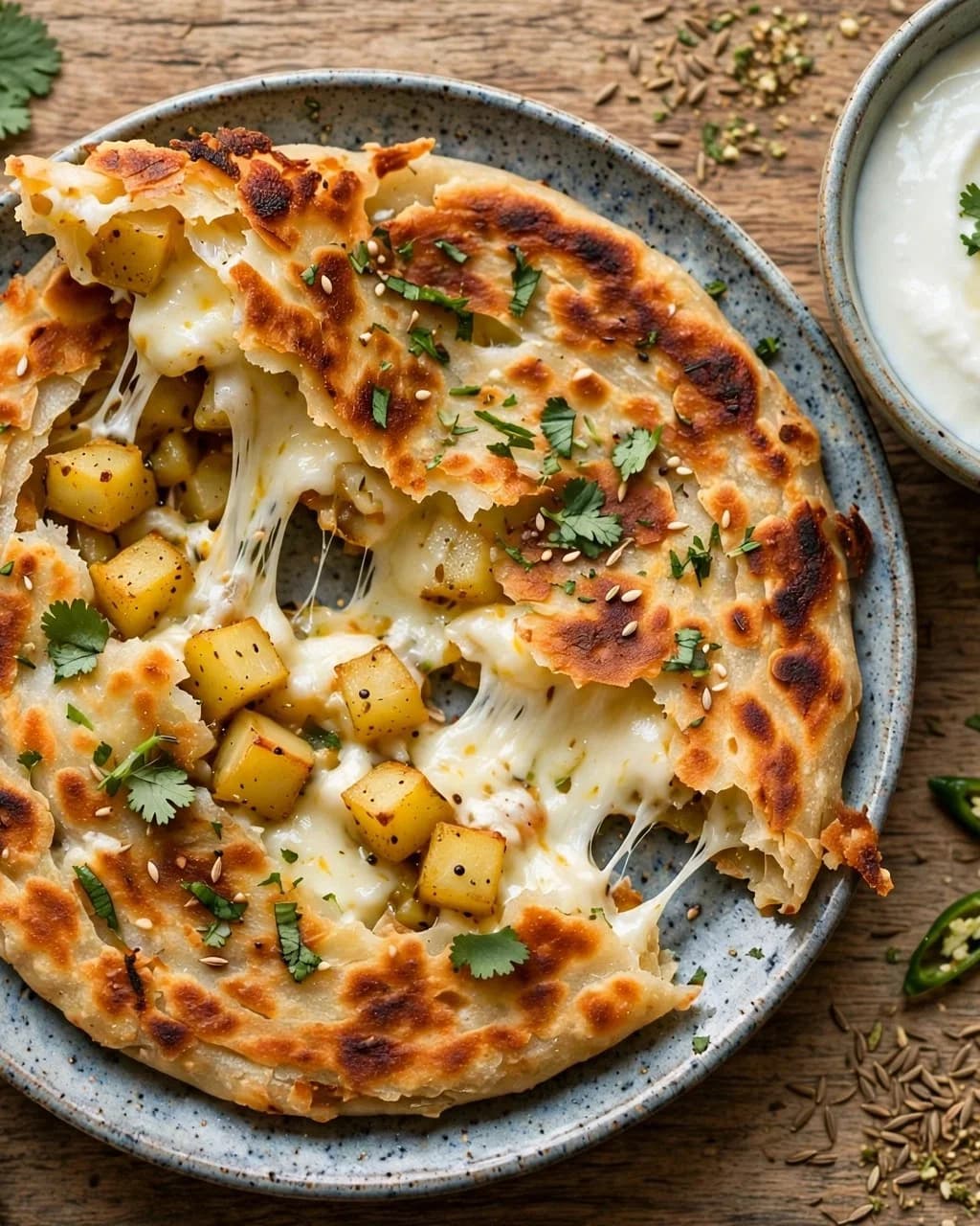 Crispy Aloo Cheese Paratha Bomb recipe
