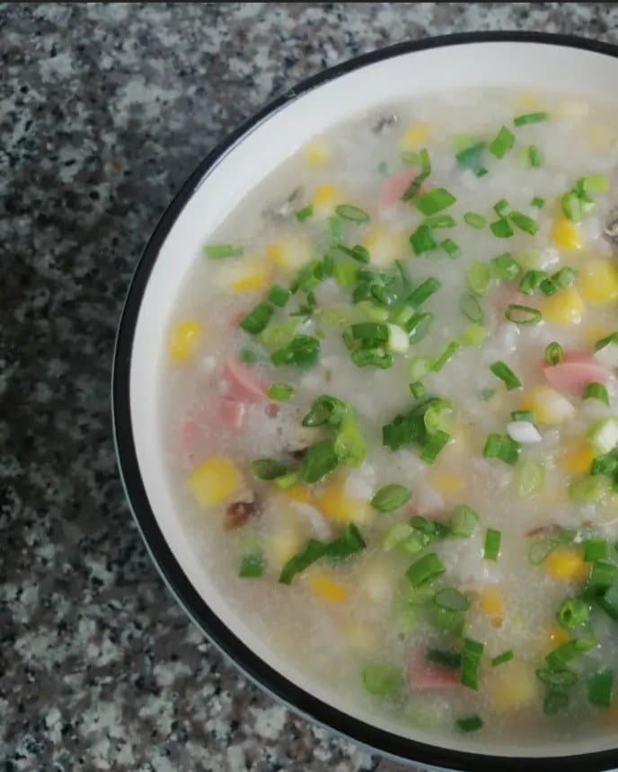 Congee with Preserved Egg & Ham recipe