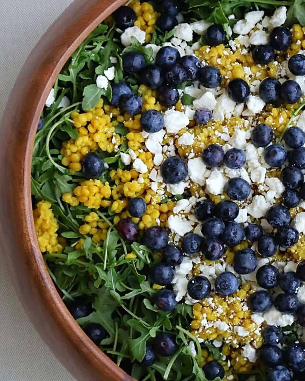 Pearl Couscous Salad with Blueberries, Arugula & Feta recipe