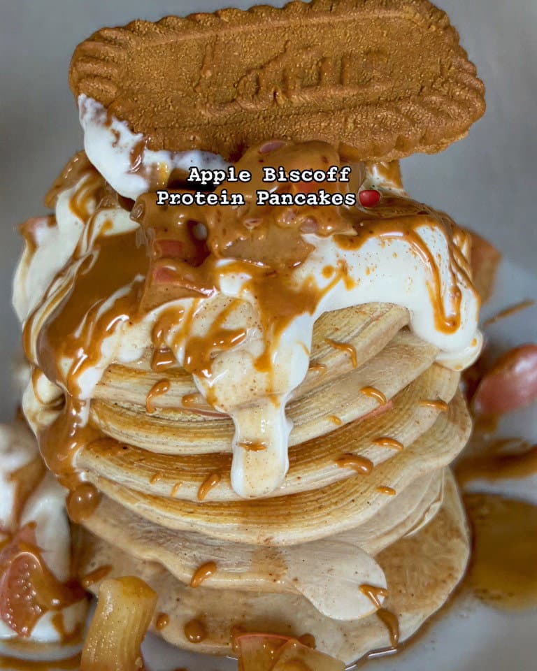 Apple and Biscoff Protein Pancakes recipe