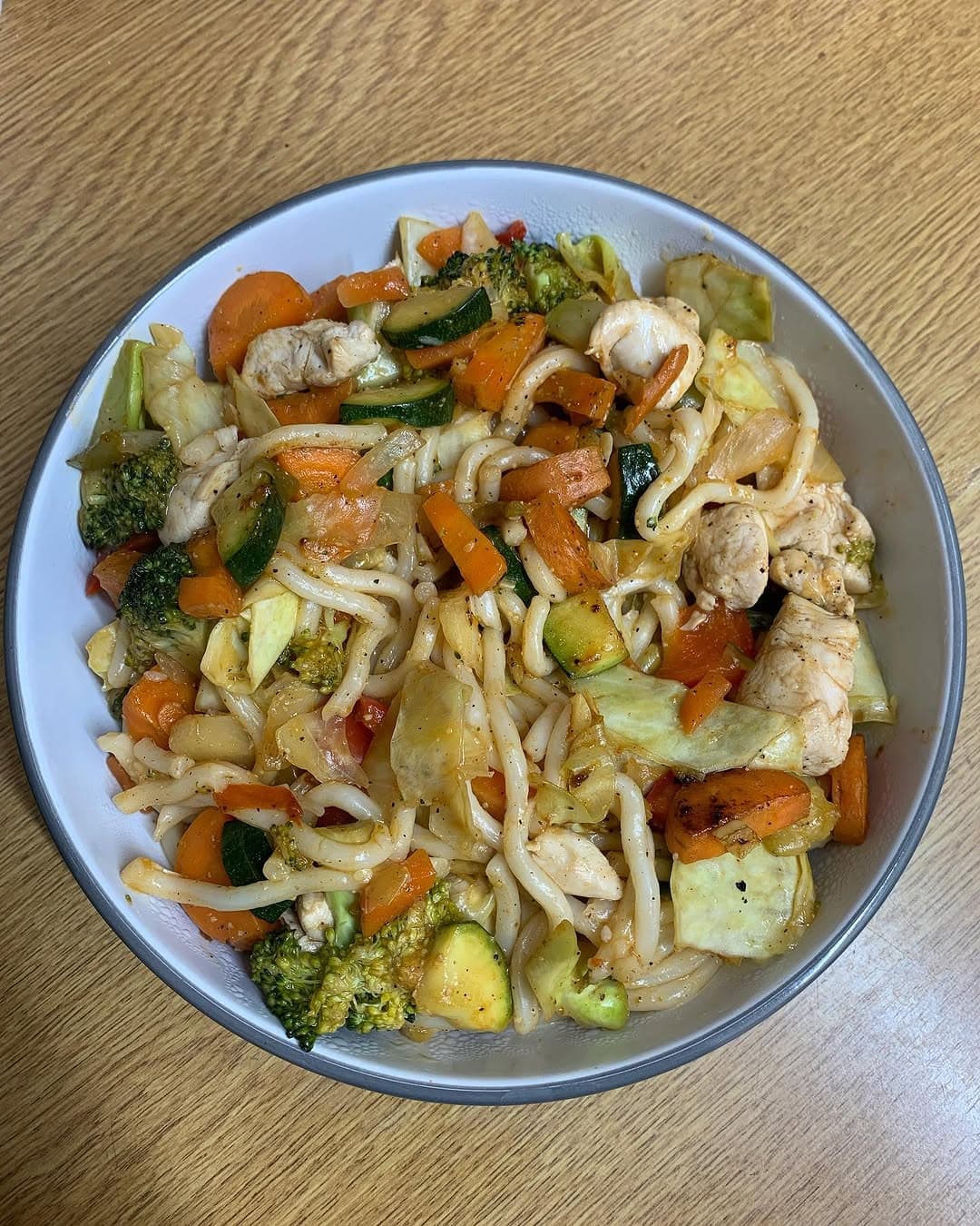 Honey Ginger Chicken Udon Noodles recipe