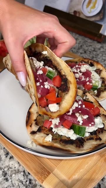 Greek Turkey Smash Tacos recipe