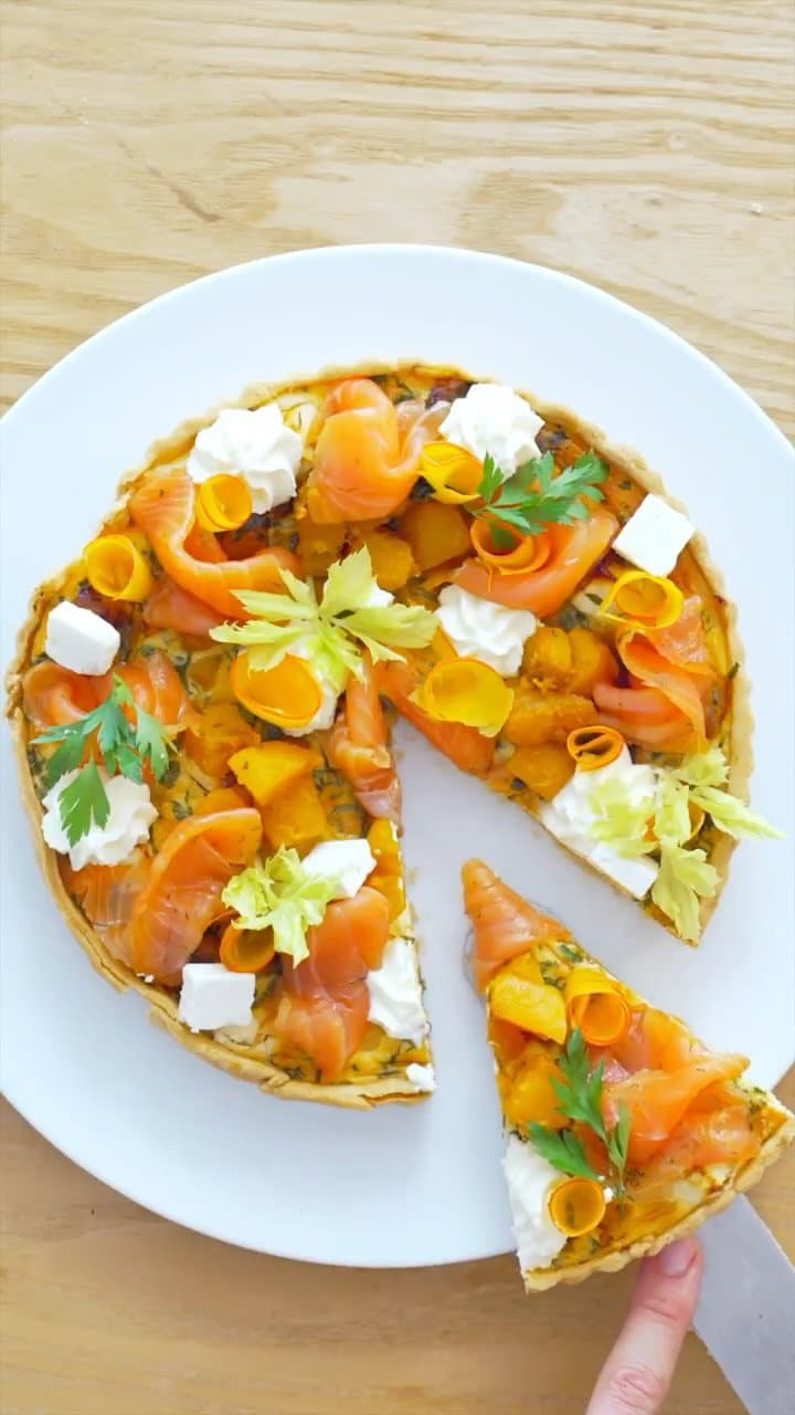Pumpkin & Smoked Salmon Quiche recipe
