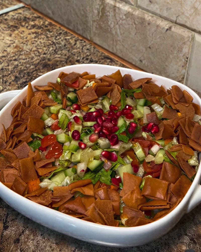 Fattoush Salad with Pomegranate Dressing recipe