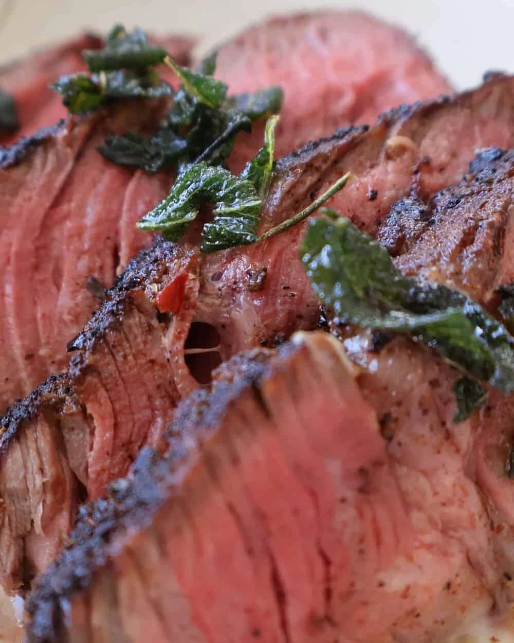 Blackened Filet Mignon with Sage Brown Butter and Cauliflower Puree recipe