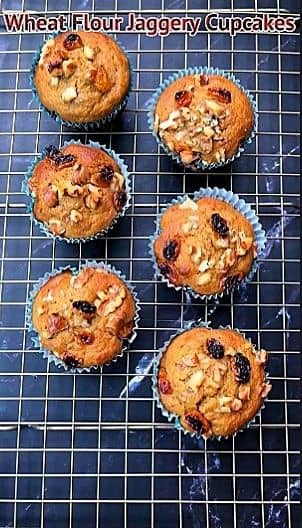 Wheat Flour Jaggery Cupcakes recipe