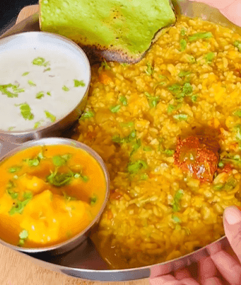 Saturday Special Dal Khichdi Thali recipe