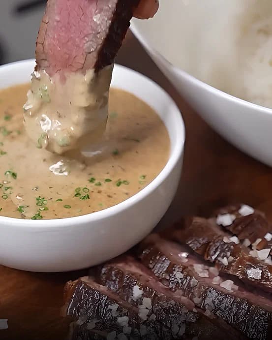 Steak with Creamy Pan Sauce recipe