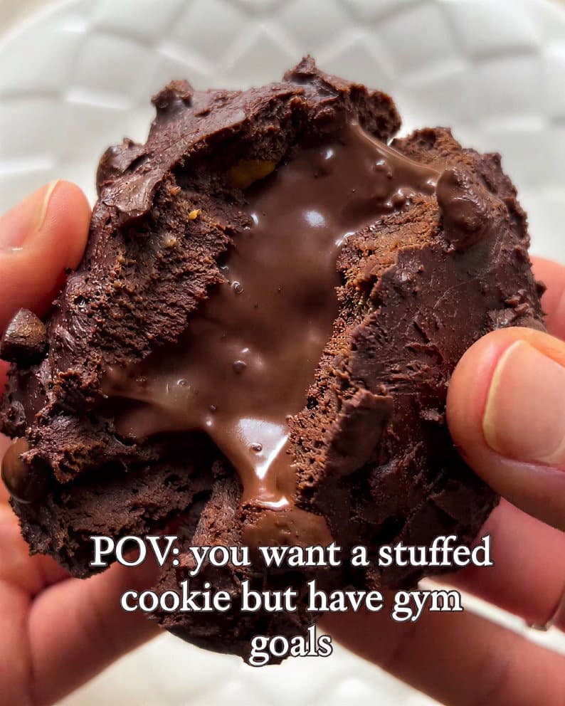 Single-Serve Stuffed Chocolate Protein Cookie recipe