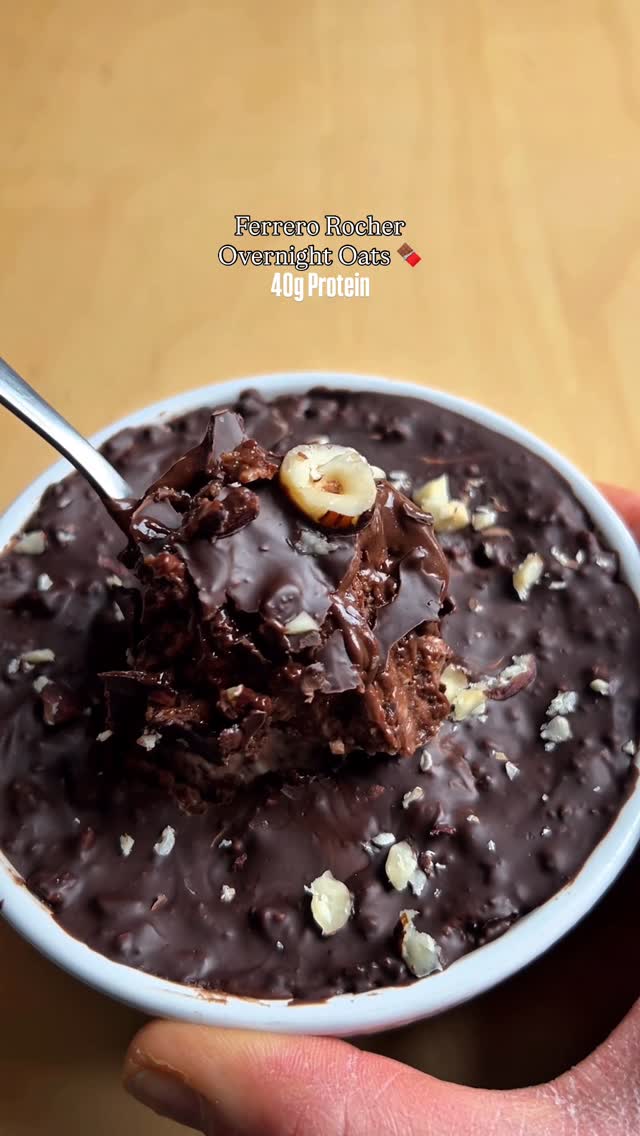 Ferrero Rocher Inspired Protein Overnight Oats recipe