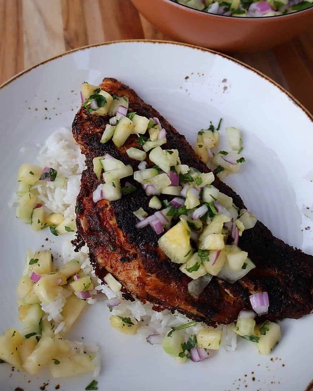 Blackened Fish with Fresh Pineapple Salsa recipe