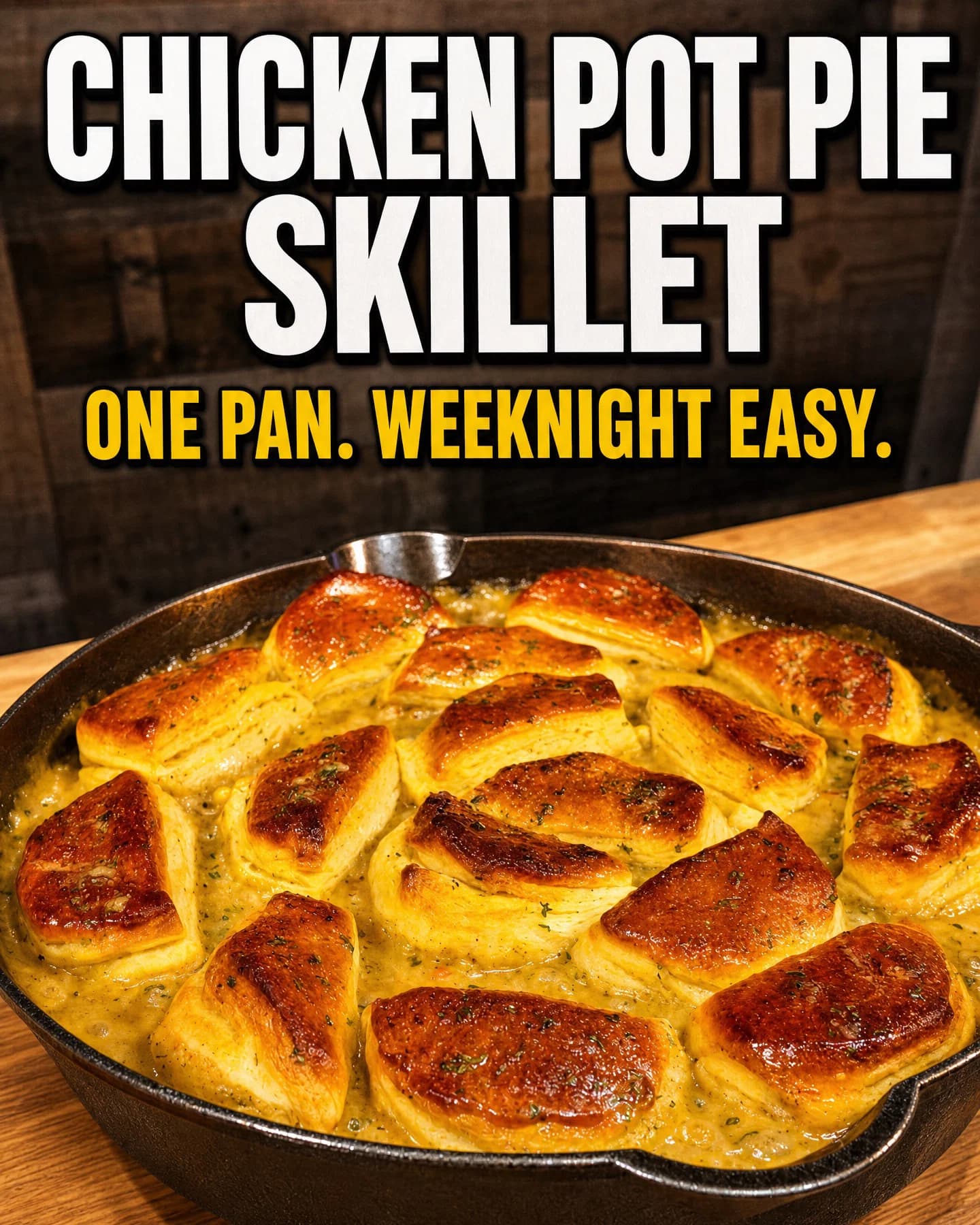 One-Pan Chicken Pot Pie Biscuit Bake recipe