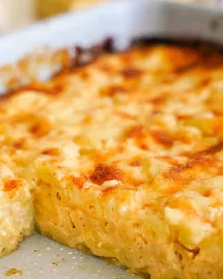 English Cheddar Mac and Cheese Pie recipe